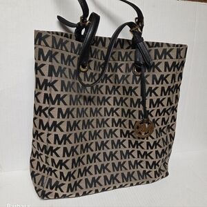 Vintage Michael Kors Jet Set North-South Monogram Canvas Tote Bag